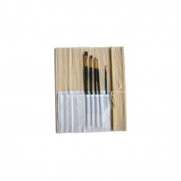Natte bambou avec poche pour pinceaux 36x36 cm