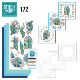 Stitch and do 172 - kit Carte 3D broderie - Paons
