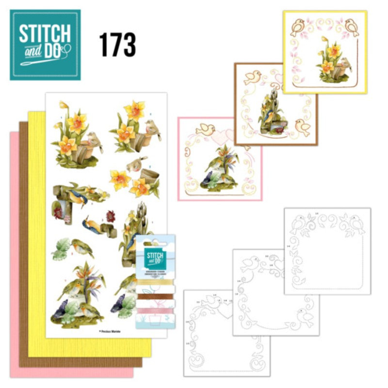 Stitch and do 173 - kit Carte 3D broderie - Les jonquilles