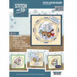 Stitch and Do on Colour 011 - Kit Carte 3D à broder de couleur - Charme de l'hiver