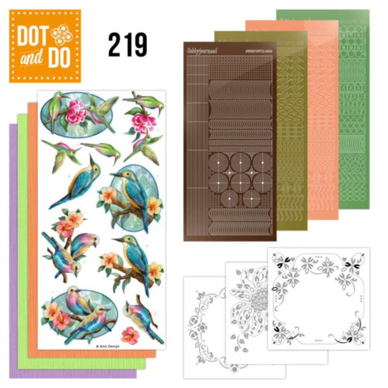 Dot and do 219 - kit Carte 3D  - Oiseaux colorés