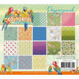 Bloc de papier - Amy Design - Oiseaux colorés 15.2 x 15.2