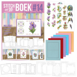 Stitch and Do Livre n°14 - Kit Carte 3D à broder - Fleurs et oiseaux