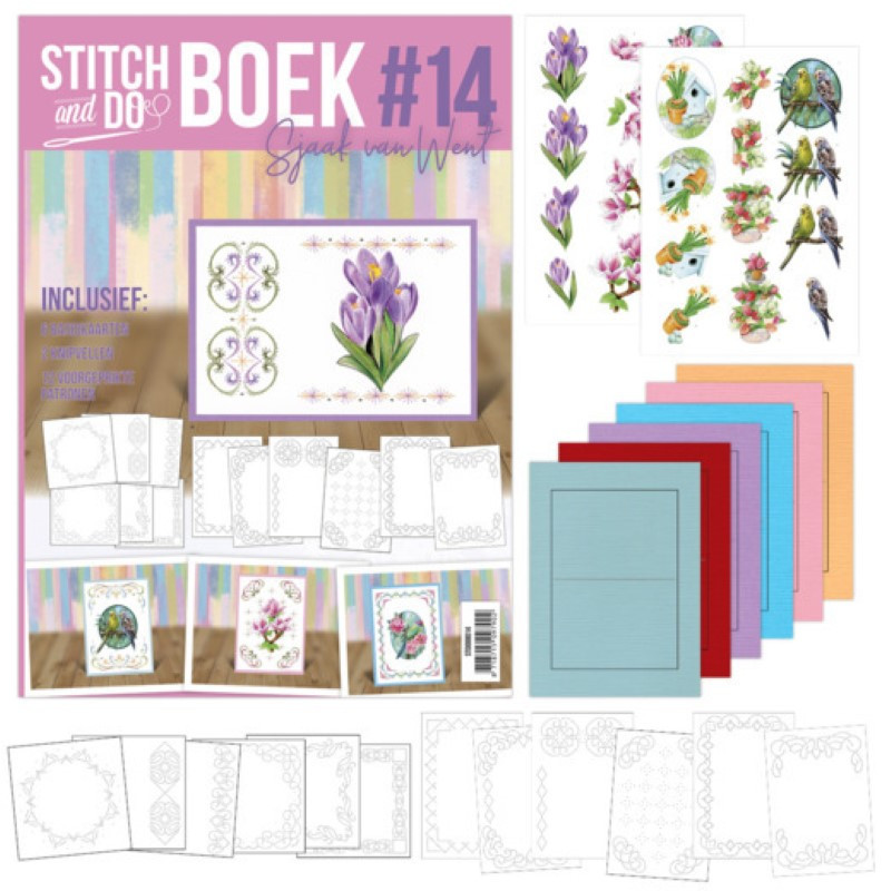 Stitch and Do Livre n°14 - Kit Carte 3D à broder - Fleurs et oiseaux