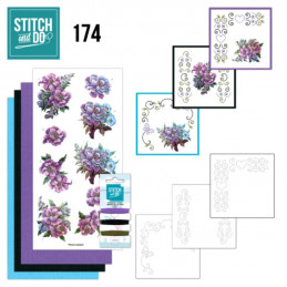 Stitch and do 174- kit Carte 3D broderie - Fleurs gracieuses