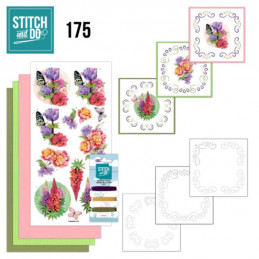 Stitch and do 175- kit Carte 3D broderie - Fleurs de papillon parfaites
