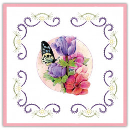 Stitch and do 174 - kit Carte 3D broderie - Fleurs gracieuses