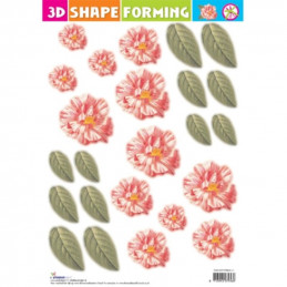 3D Shape forming prédécoupé - Fleurs roses
