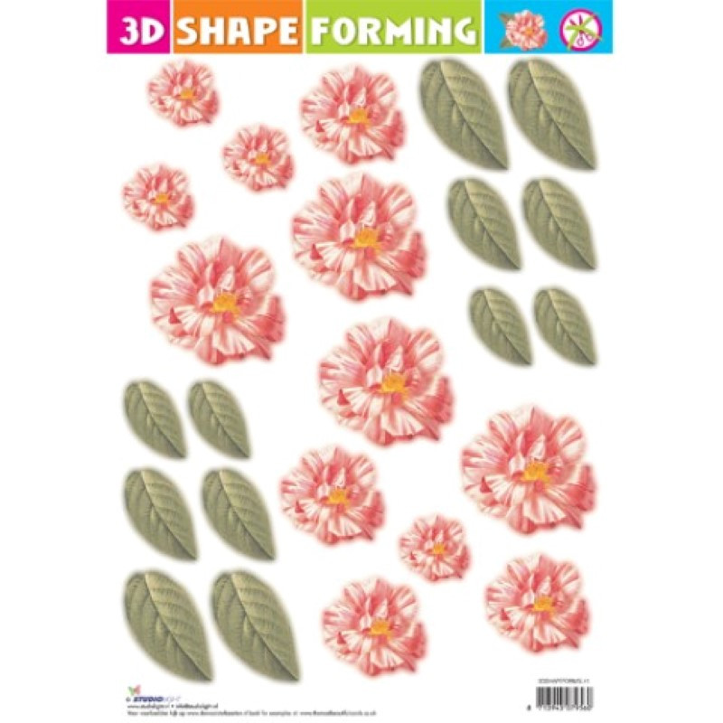 3D Shape forming prédécoupé - Fleurs roses