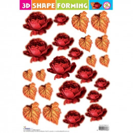 3D Shape forming prédécoupé - Roses d'automne