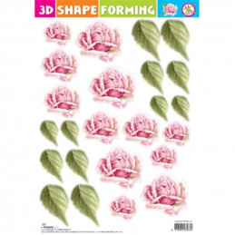 3D Shape forming prédécoupé - Roses roses