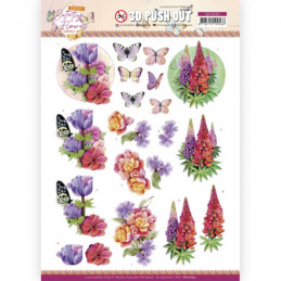 Carterie 3D prédéc. - SB10640 - Papillons fleurs parfaites - Anémones