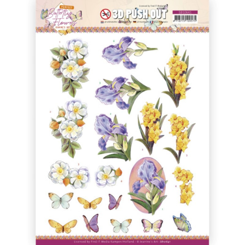 Carterie 3D prédéc. - SB10641 - Papillons fleurs parfaites - Glaïeul