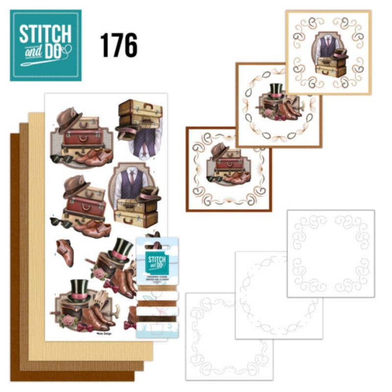 Stitch and do 176 - kit Carte 3D broderie - Collection homme gentlemen