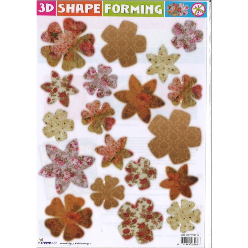 3D Shape forming prédécoupé - Fleur déco marron