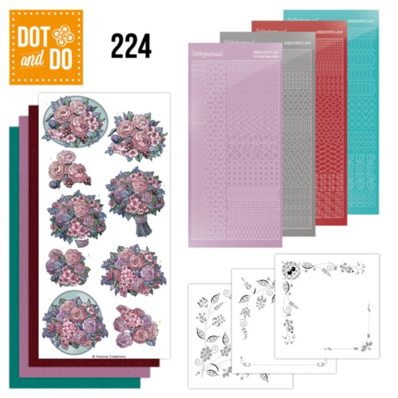 Dot and do 224 - kit Carte 3D  - Doux bouquet