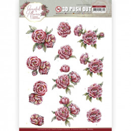 Carte 3D prédéc. - SB10625 - Fleurs Gracieuses - Roses roses
