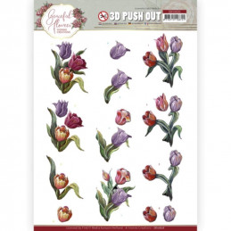 Carte 3D prédéc. - SB10626 - Fleurs Gracieuses - Tulipes colorée