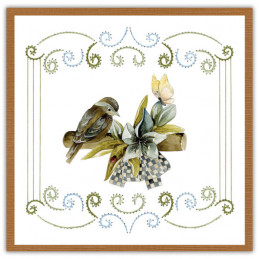Stitch and do 179 - kit Carte 3D broderie - Fleurs et oiseaux