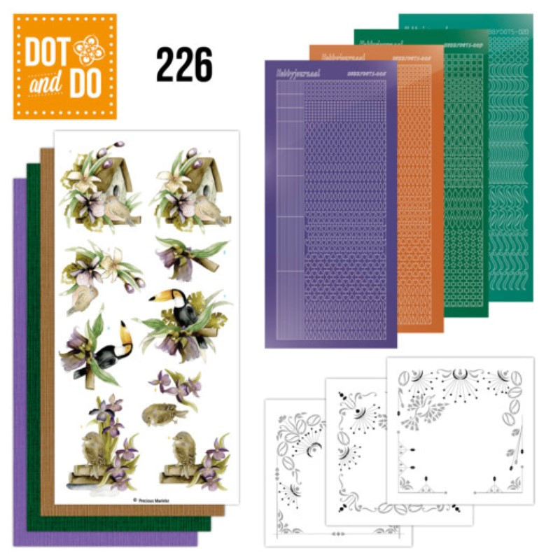Dot and do 226 - kit Carte 3D  - Fleurs et amis