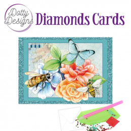 Dotty design Carte Broderie Diamant - Abeille et papillons