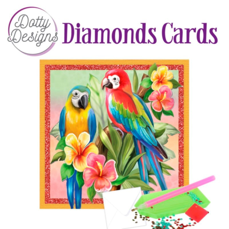 Dotty design Carte Broderie Diamant - Perroquets