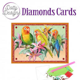 Dotty design Carte Broderie Diamant - Oiseaux tropicaux
