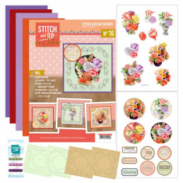 Stitch and Do on Colour 016 - Kit Carte 3D à broder de couleur - Fleurs urbaineshomme