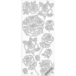 Stickers - 0809 - Motifs roses - or