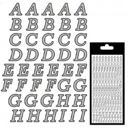 Sticker Alphabet majuscule italique Argent
