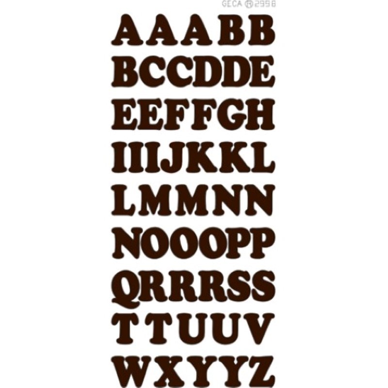Sticker - Thème alphabet majuscule - marron
