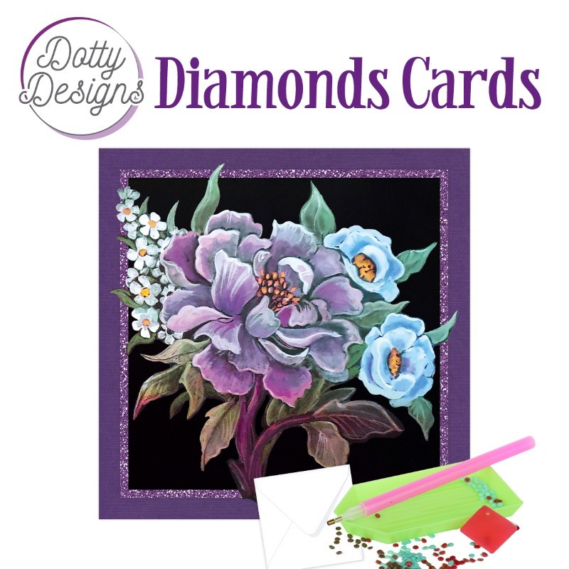 Dotty design Carte Broderie Diamant - Pivoine