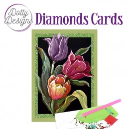 Dotty design Carte Broderie Diamant - Tulipes