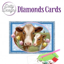 Dotty design Carte Broderie Diamant - Vache