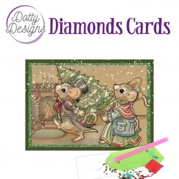 Dotty design Carte Broderie Diamant - Joyeux Noël