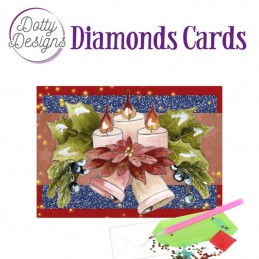 Dotty design Carte Broderie Diamant - Poinsettia