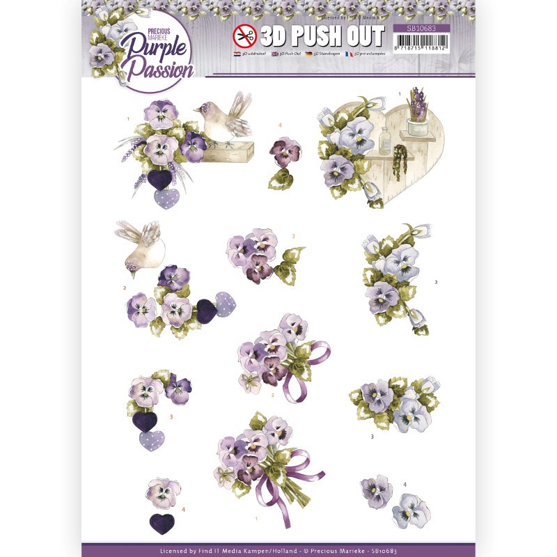 Carte 3D prédéc. - SB10683 - Passion pourpre - Violette