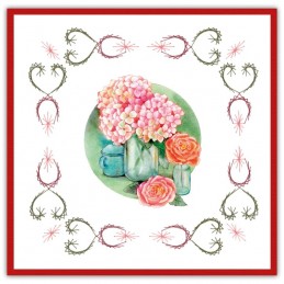 Stitch and do 191 - kit Carte 3D broderie - Fleurs rouges