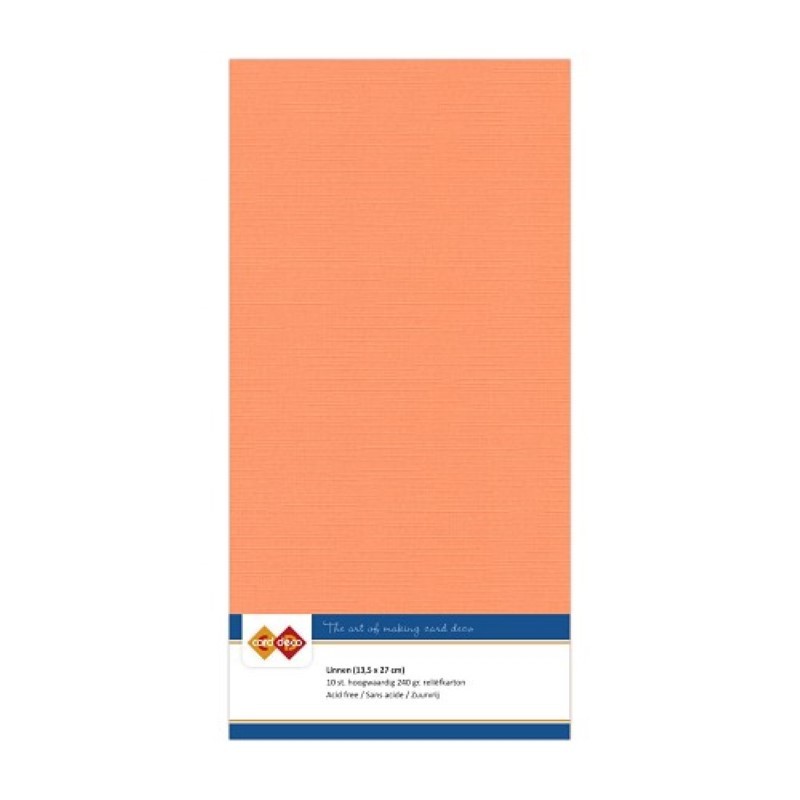 Carte 13.5 x 27 cm uni Orange clair paquet de 10