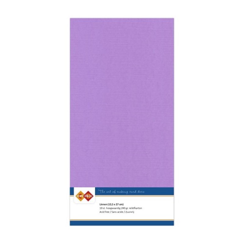 Carte 13.5 x 27 cm uni Lilas paquet de 10