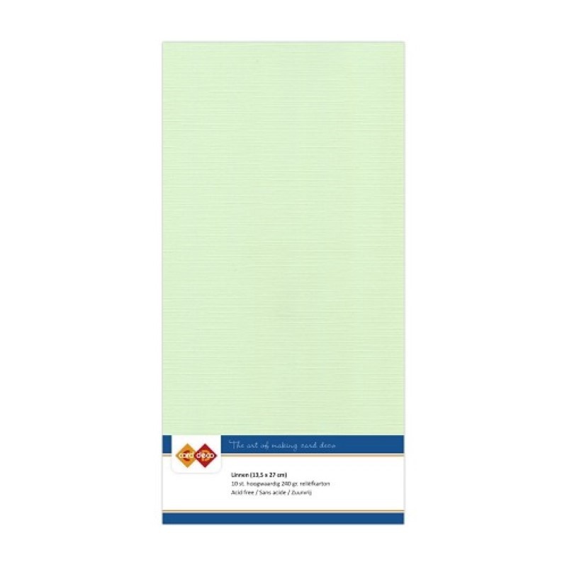 Carte 13.5 x 27 cm uni Vert clair paquet de 10