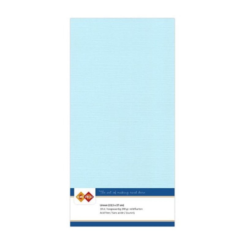 Carte 13.5 x 27 cm uni Bleu layette paquet de 10