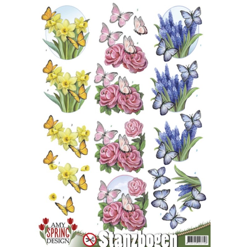 Carte 3D prédéc. - Spring design - SB10079 -  fleurs de printemps