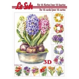 Carte 3D livret A5 à découper 12 cartes - 345651 - bouquets de fleurs