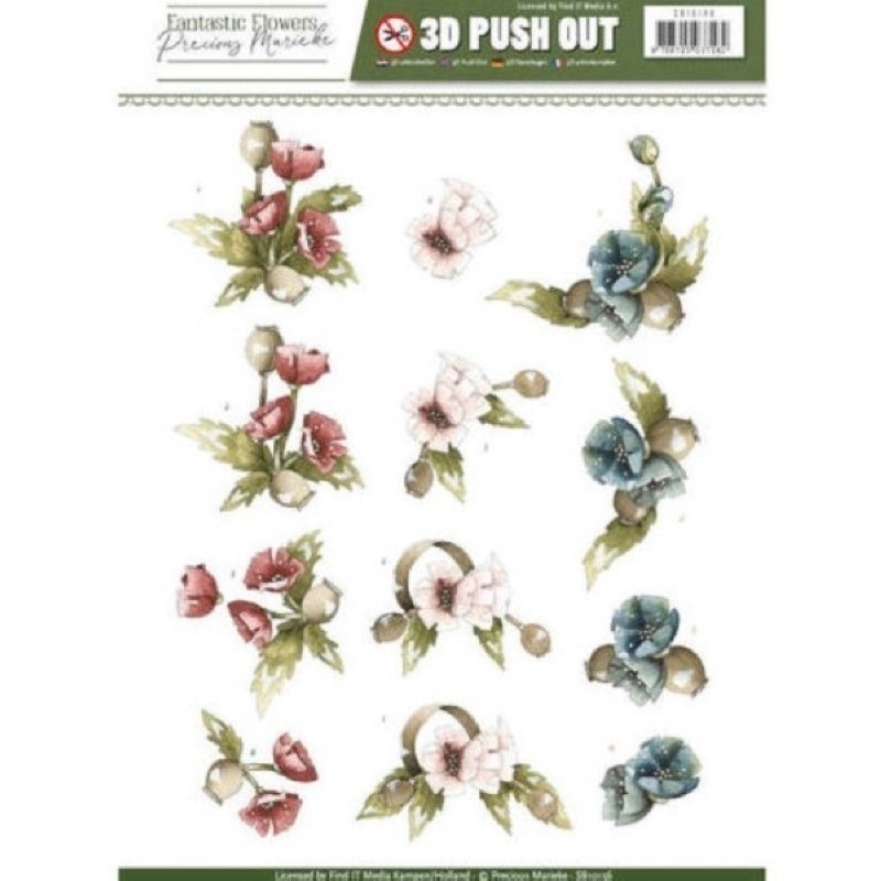 Carte 3D prédécoupée - SB10156 - Fantastic Flowers - Fleurs