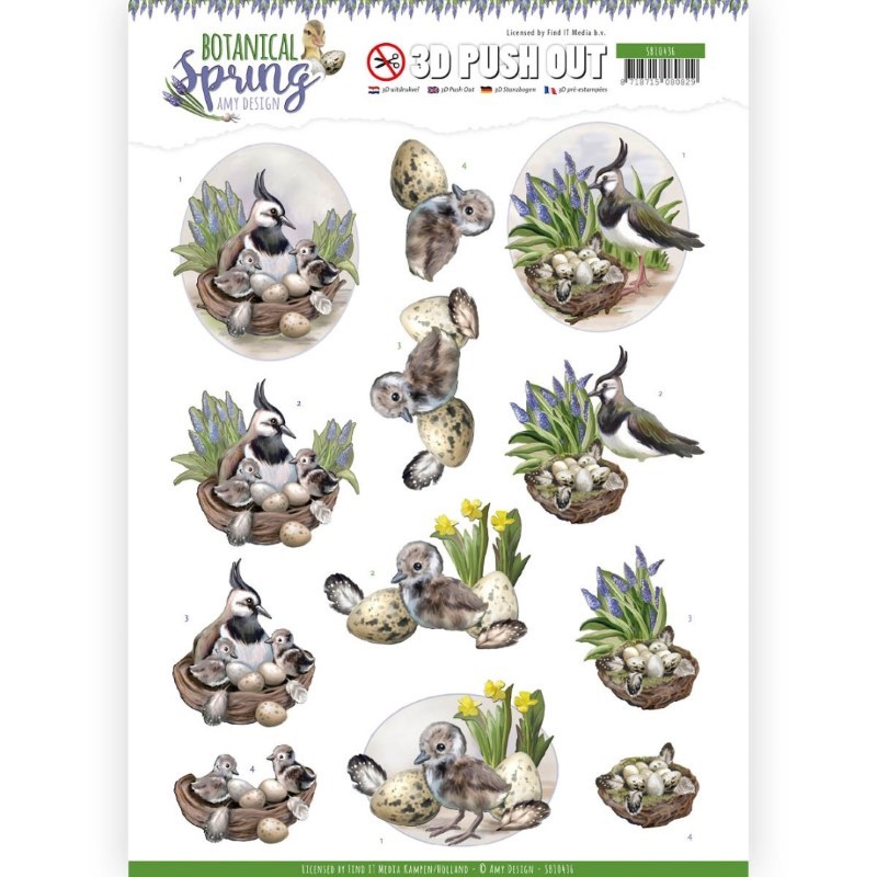 Carte 3D prédéc. - SB10436 - Botanical spring - Oiseaux et Oeufs Carte 3D prédéc. - SB10436 - Botanical spring - Oiseaux et Oeufs