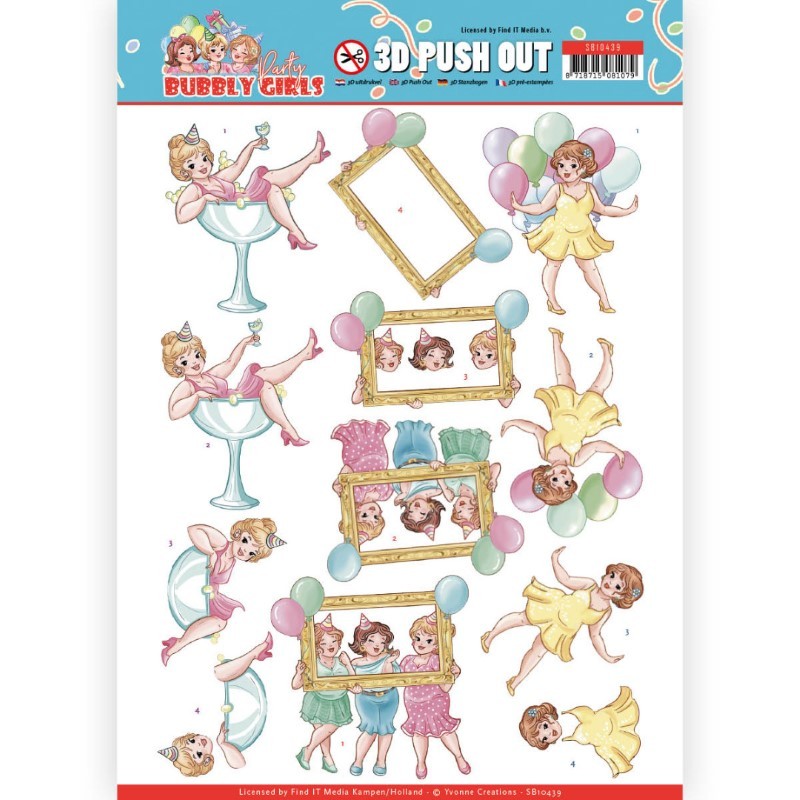 Carte 3D prédéc. - SB10438 - Bubbly girls - C'est la fête