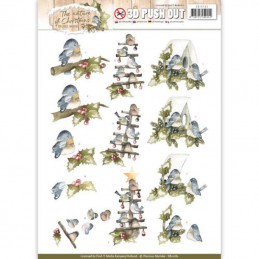 Carte 3D prédéc. - SB10182 - Nature of Christmas - oiseaux en hiver *