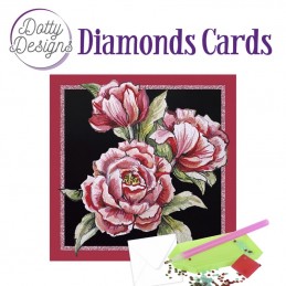 Dotty design Carte Broderie Diamant - Roses - DDDC1091
