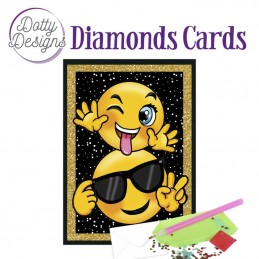Dotty design Carte Broderie Diamant - Smiley soleil - DDDC1092
